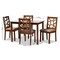Baxton Studio Abilene Brown Upholstered and Walnut Finished 5-Piece Wood Dining Set 154-8035-8959 - alternate 7